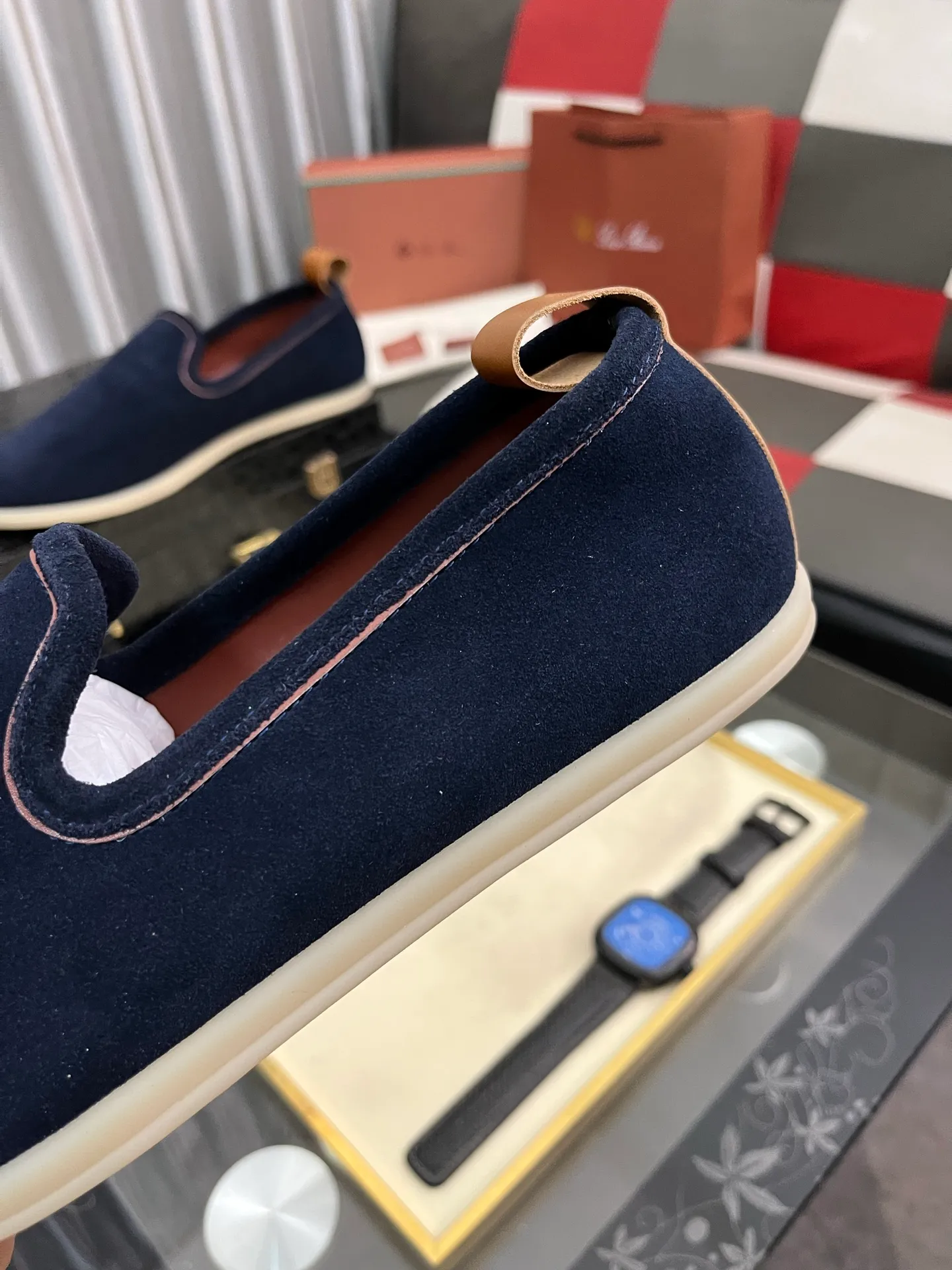 Men's men's shoes 💰420⌚️⌚️Loro*Piana pure original 2023 soft and comfortable LP deerskin flat casual star same style slip-on Loft men's shoes size 38-44